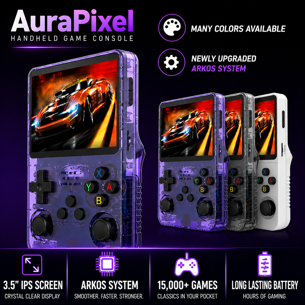 AuraPixel™ 15,000+ Games Pre-Loaded
