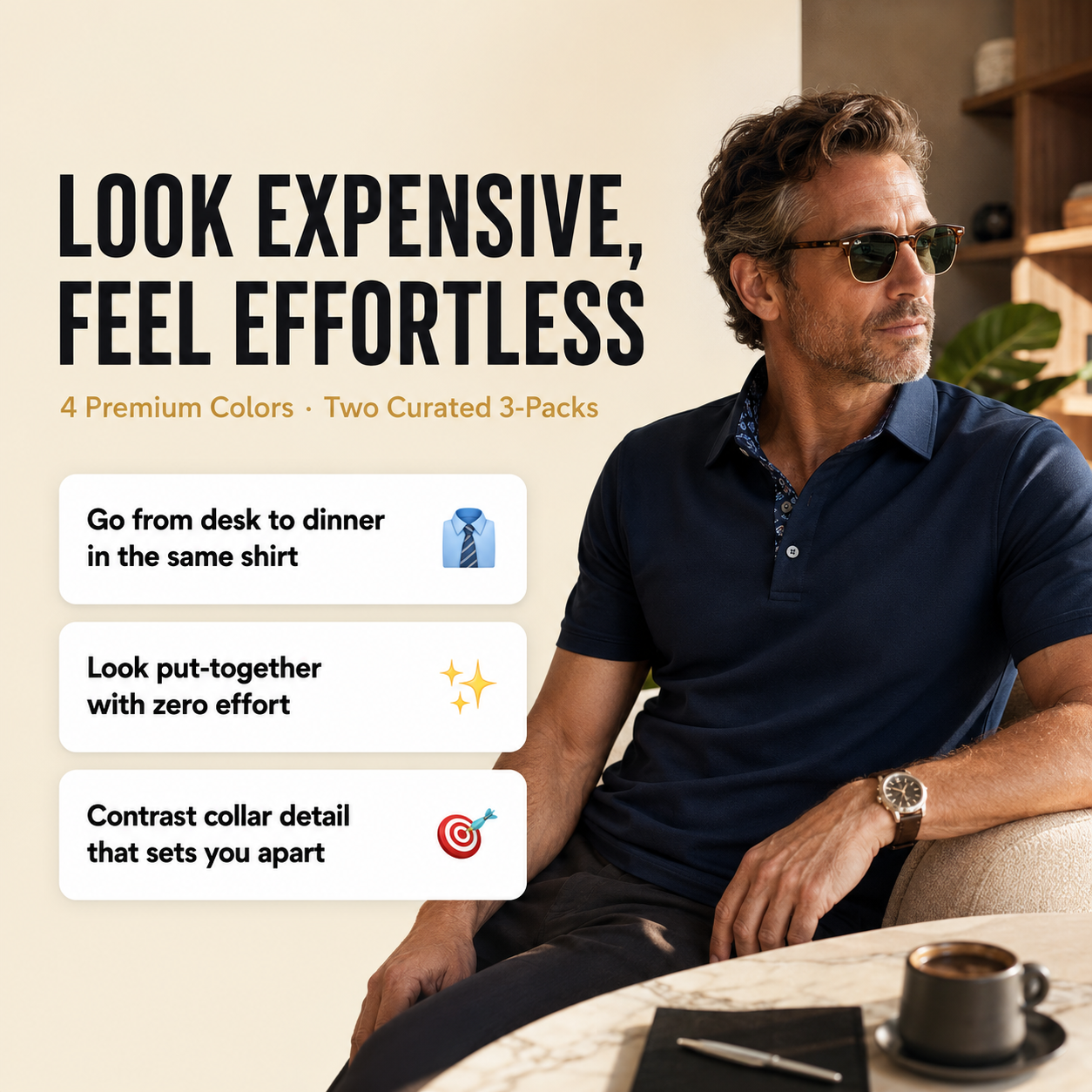 AuraFiber™ 3-Pack Breathable Polo Shirts