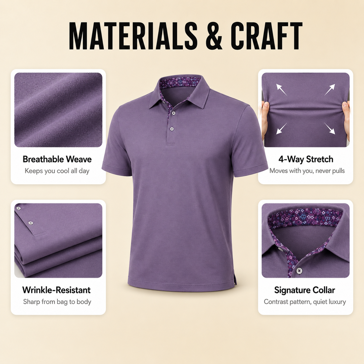 AuraFiber™ 3-Pack Breathable Polo Shirts