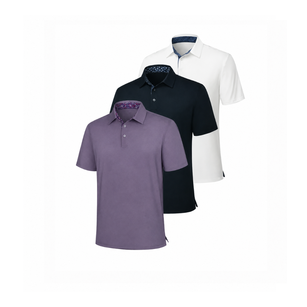 AuraFiber™ 3-Pack Breathable Polo Shirts
